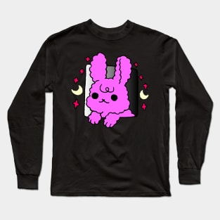 purple bunny peeking out the window, cute bunny Long Sleeve T-Shirt